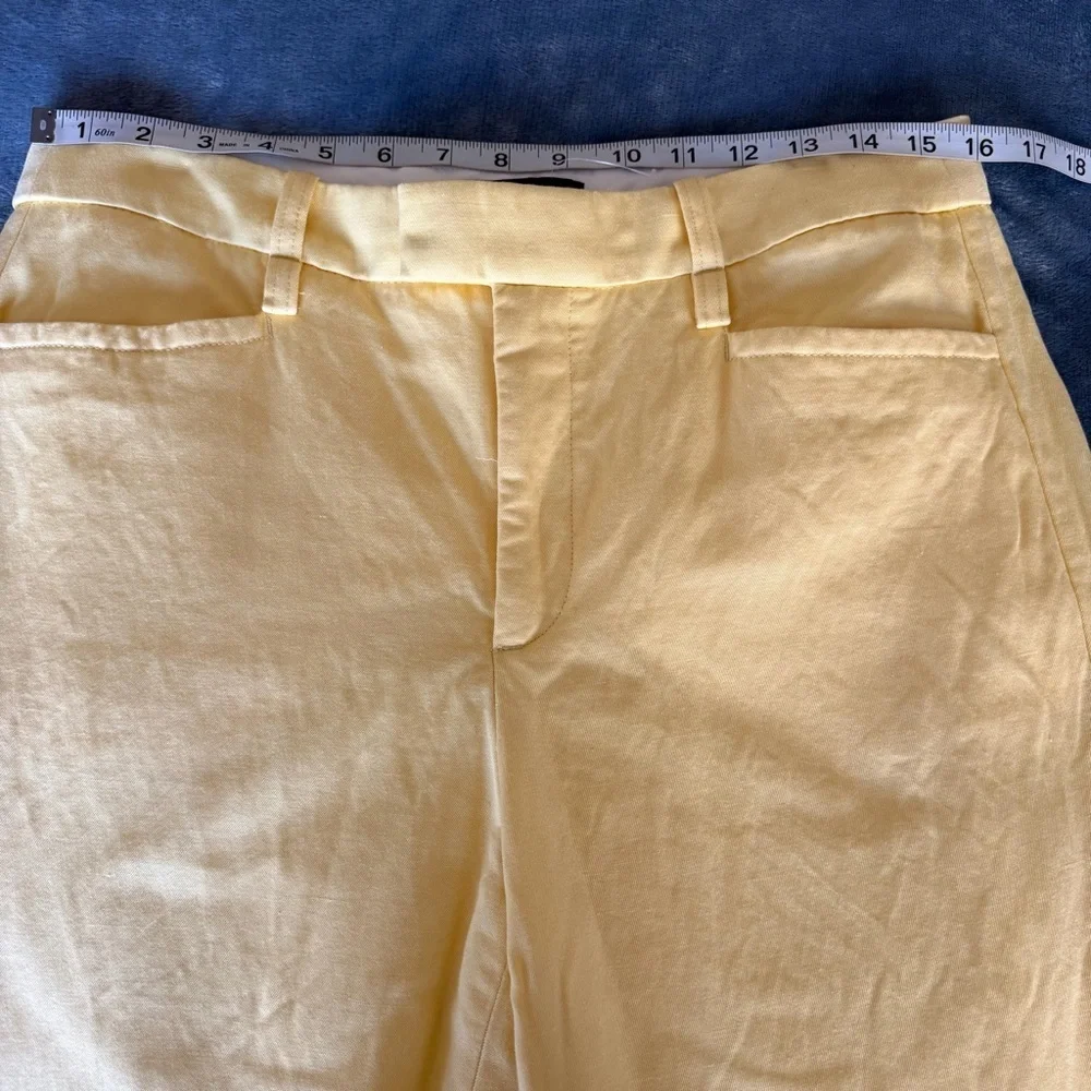 NWOT Banana Republic Soft Yellow Linen Blend Wide Leg ISLET Pants Size 8